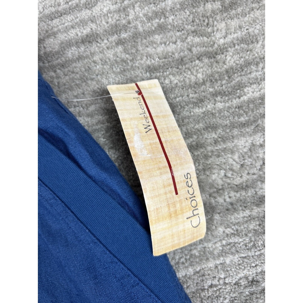 Weekend Choices Pants Womens L Blue Linen Cropped Wide Leg Drawstring‎ JLNP0165 - Picture 10 of 13